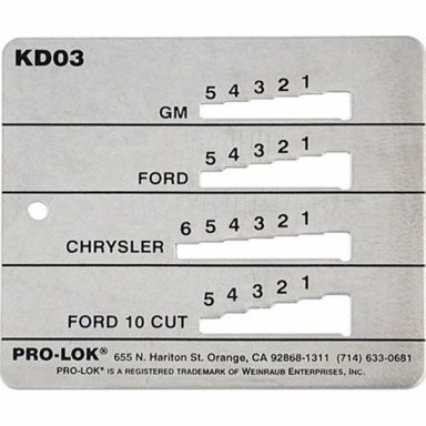 KD03 - Chrysler, Ford, Ford 10 Cut, and GM Key Decoder