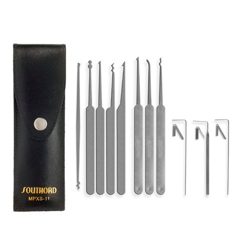 SouthOrd MPXS-11 11-Piece Deluxe Lock Pick Set with Metal Handles