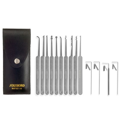 SouthOrd MPXS-14 14-Piece Lock Pick Set with Metal Handles